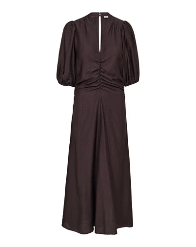 Co' Couture - HeraCC Puff Kjole - Dark Brown 